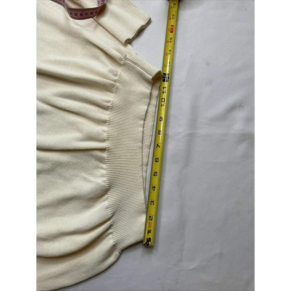 Pebble Beach V Neck Golf Sweater Size XL‎ USA Preppy Classic Off White Cotton
